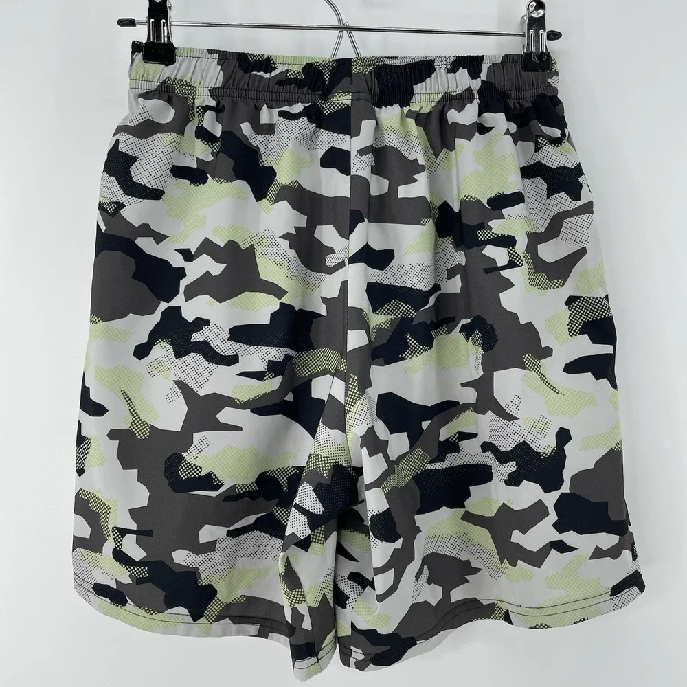 Gymshark Men's Small Camo Training‎ Shorts Green Black Drawstring Athletic Gym